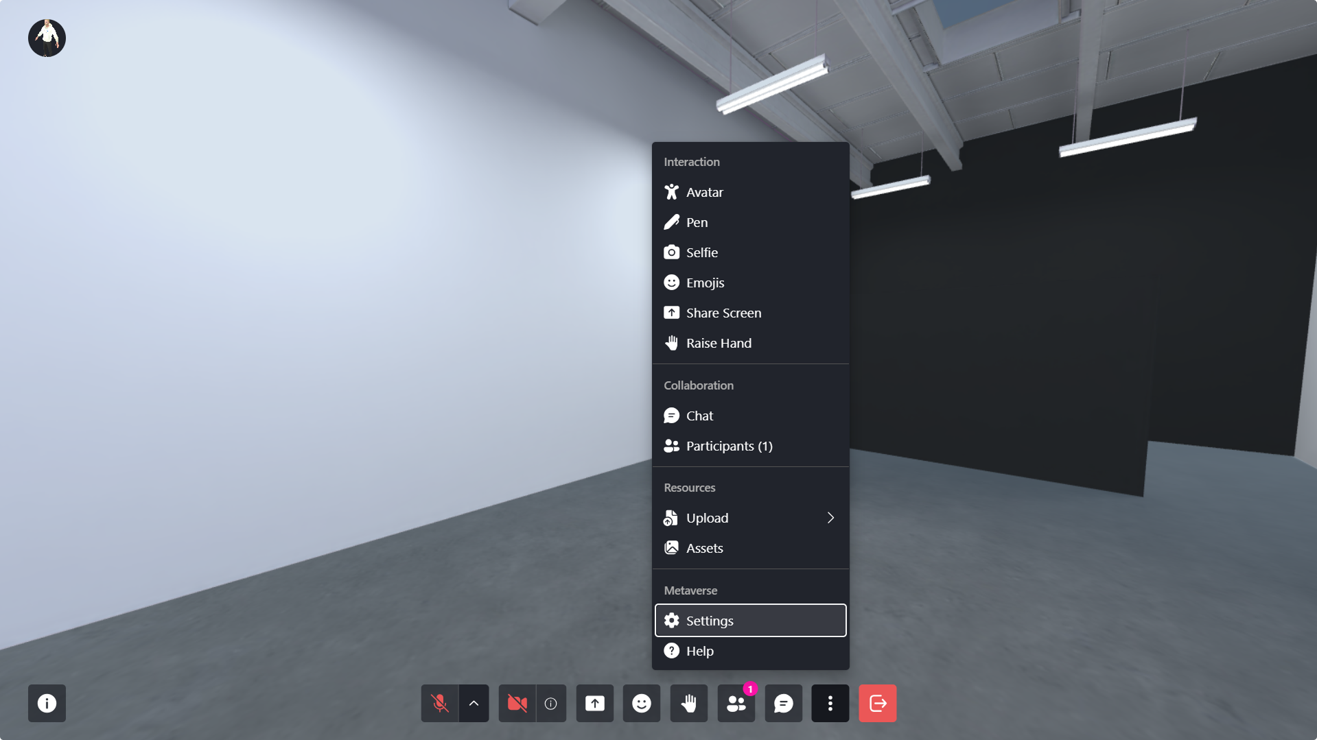 Screenshot of avatar selection screen